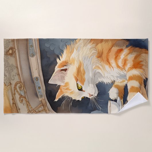 Serviette De Plage Chat voyageur (Devant)