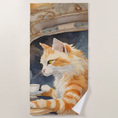 Serviette De Plage Chat voyageur (Devant)