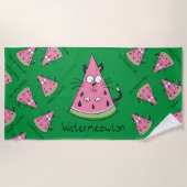 Serviette De Plage Chat Watermelon Cute Kid's (Devant)