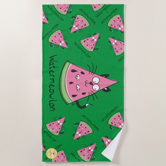 Serviette De Plage Chat Watermelon Cute Kid's (Devant)