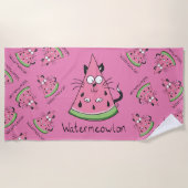 Serviette De Plage Chat Watermelon Cute Kid's (Devant)