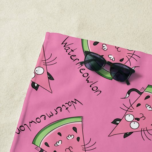 Serviette De Plage Chat Watermelon Cute Kid's (En situation)