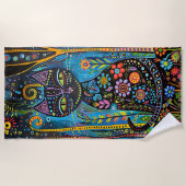 Serviette De Plage Chat Whimsical (Devant)