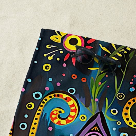Serviette De Plage Chat Whimsical (En situation)