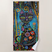 Serviette De Plage Chat Whimsical (Devant)