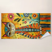 Serviette De Plage Chat Whimsical (Devant)