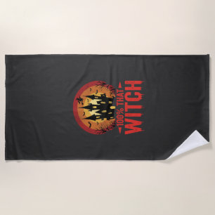 Serviette De Plage Château d'Halloween de cette sorcière à 100%
