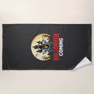 Serviette De Plage Château hanté de squelettes dansants Halloween à v