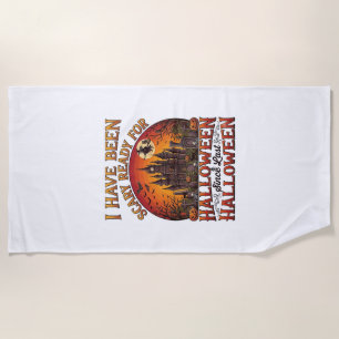 Serviette De Plage Château Hanté Halloween Sorcière Citrouille Prêt E