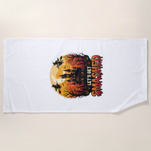 Serviette De Plage Château Hanté Halloween Sorcières Faisons Nous Écl
