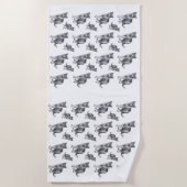 Serviette De Plage Chaton gris (Devant)