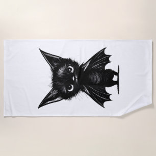 Serviette De Plage Chaton Noir Grumpy Halloween En Costume De Chat