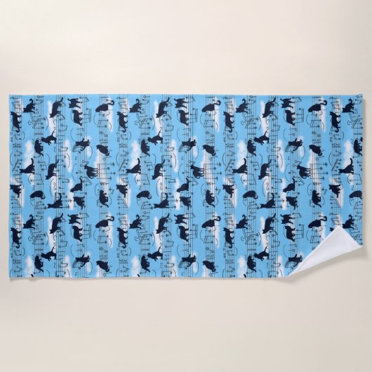 Serviette De Plage chatons musicaux (Devant)