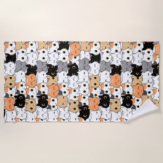 Serviette De Plage Chats (Devant)
