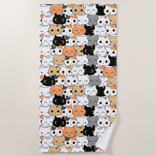 Serviette De Plage Chats (Devant)