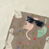 Serviette De Plage Chats de Noël mignons (En situation)