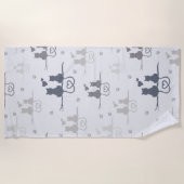 Serviette De Plage Chats en amour Animaux modernes Silhouette Motif (Devant)
