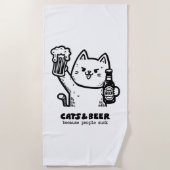 Serviette De Plage Chats et bière 1 (Devant)