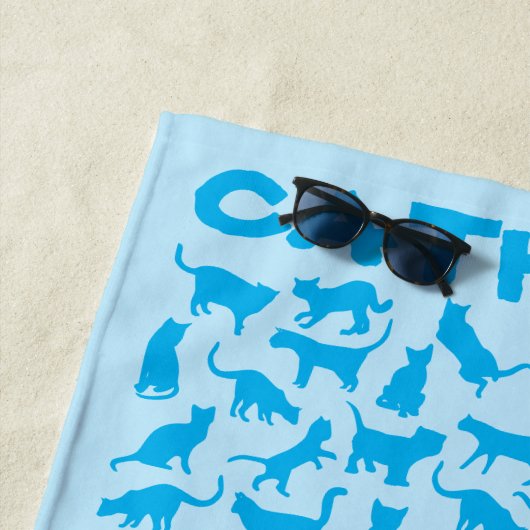 Serviette De Plage Chats faits sur commande (En situation)