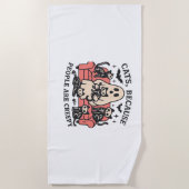 Serviette De Plage Chats Les Gens Sont Déplaisants Squelette Hallowee (Devant)