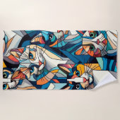 Serviette De Plage Chats motifs (Devant)