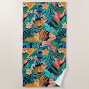 Serviette De Plage Chats roux dans la Jungle