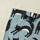 Serviette De Plage Chats Tuxedo noirs et blancs (En situation)
