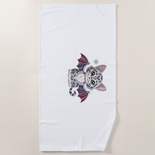 Serviette De Plage chatte brodée T-shirt classique (Devant)