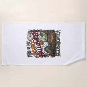 Serviette De Plage Chaudière de costume d'Halloween effrayant Citroui