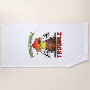 Serviette De Plage Chaudière Double Travail Problème Halloween Chat N