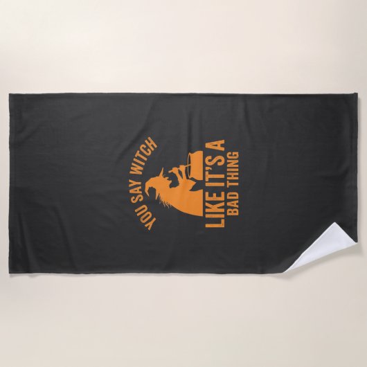 Serviette De Plage Chaudron De Sorcière Drôle Halloween (Devant)