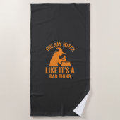 Serviette De Plage Chaudron De Sorcière Drôle Halloween (Devant)