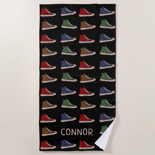 Serviette De Plage Chaussures baskets haut de gamme conception person (Devant)