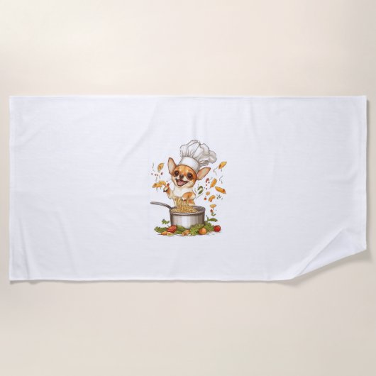 Serviette De Plage Chef Chihuahua � Culinary Dog Master (Devant)