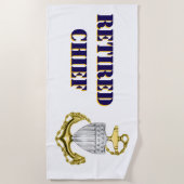 Serviette De Plage Chef de la Garde côtière retraité (Devant)