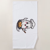 Serviette De Plage Chef fantôme - Drôle Halloween Cuisine Tee (Devant)