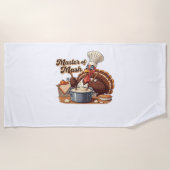 Serviette De Plage Chef rétro Turquie Thanksgiving T-Shirt surdimensi (Devant)