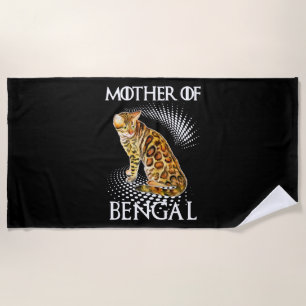 Serviette De Plage Chemise Chat Mère Du Bengale
