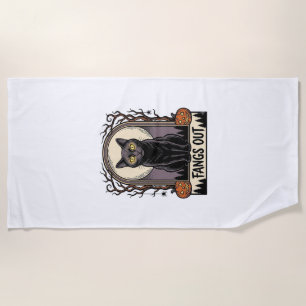 Serviette De Plage Chemise Chat Noir Halloween Dessin Crocs Vintage_1