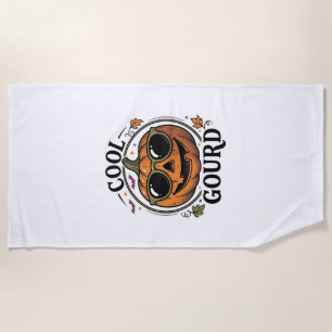 Serviette De Plage Chemise Citrouille Cool Gravure Vintage Halloween