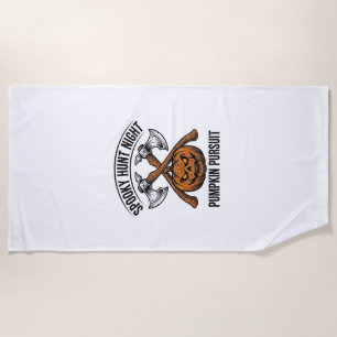 Serviette De Plage Chemise de chasse Halloween avec haches de citroui
