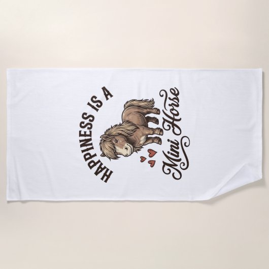 Serviette De Plage Chemise de conception de cheval miniature gravure  (Devant)