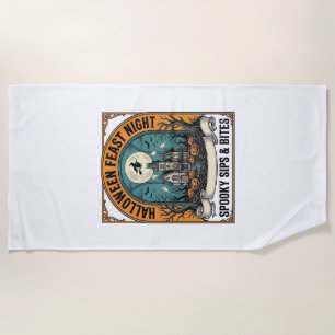 Serviette De Plage Chemise de fête d'Halloween Repas effrayant Maison