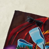 Serviette De Plage Chemise de Noël Red Dragon (En situation)