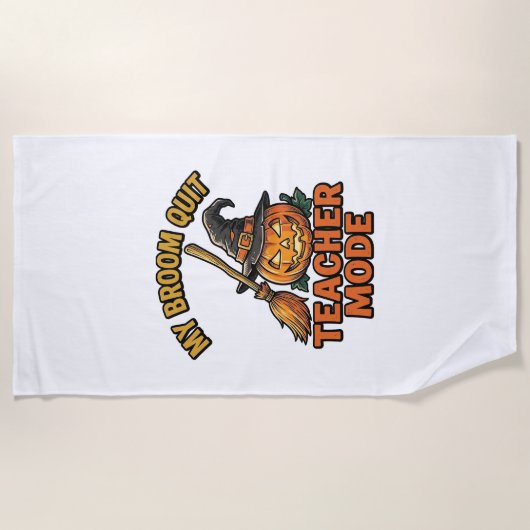 Serviette De Plage Chemise de professeur Halloween drôle conception d (Devant)