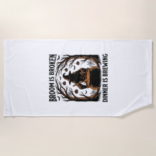 Serviette De Plage Chemise de sorcière cuisine drôle Halloween Concep