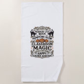 Serviette De Plage Chemise d'Halloween d'Assistant d'Enseignant avec  (Devant)