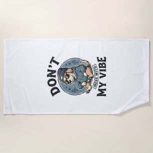 Serviette De Plage Chemise drôle de chien cool vibe vintage vecteur T