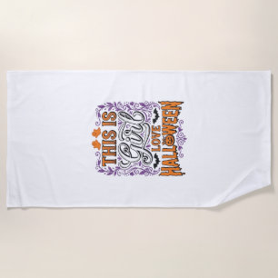 Serviette De Plage Chemise fantomatique mignonne vintage Halloween Gi