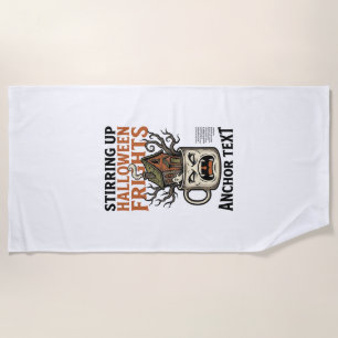 Serviette De Plage Chemise graphique de mug hanté Halloween Café effr